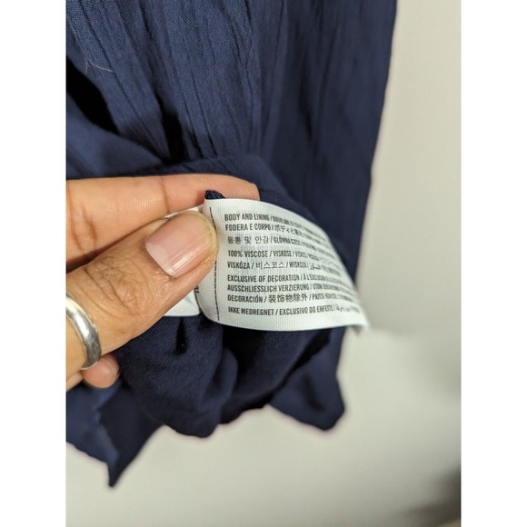 Abercrombie & Fitch Navy Embroidered Short Sleeve Swing Dress Size XS - Picture 8 of 8